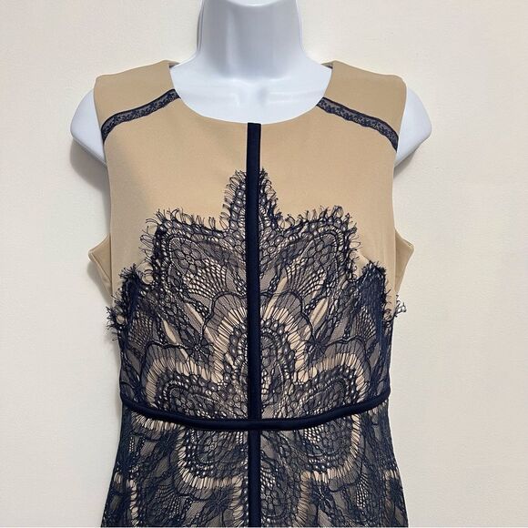 SALE!! London Dress Company Navy Lace Cocktail Dress Size 8 - Picture 2 of 7